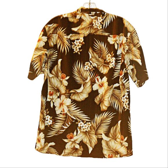 Royal Creations Men's Hawaiian Shirt XXL Hibiscus & Palms Size Med - Picture 3 of 3